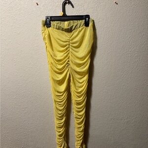 Yellow Ruched women’s Leggings